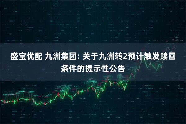 盛宝优配 九洲集团: 关于九洲转2预计触发赎回条件的提示性公告